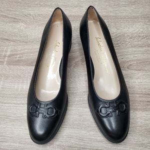 Salvatore Ferragamo Black Leather Heels